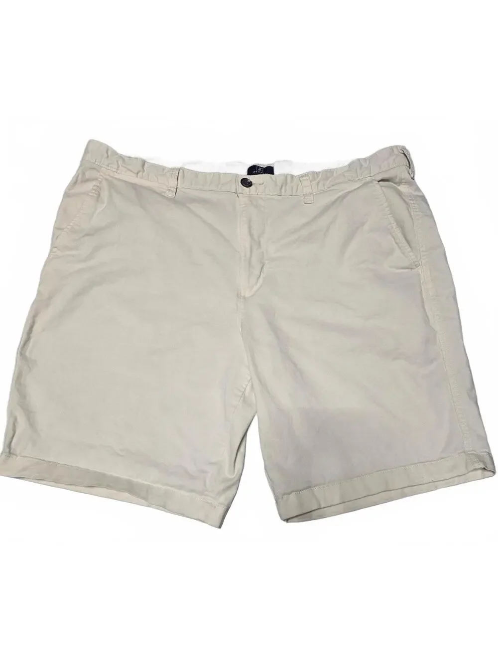 George Men’s Size 40 Cream Khaki Chino Shorts Flat Front Casual